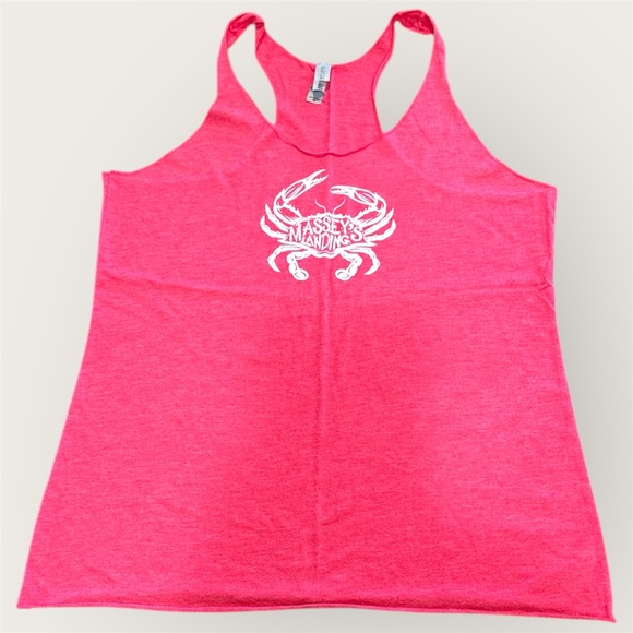 Next Level Apparel Coral Tank Top with Crab Design Vintage Massey’s Landing - Picture 2 of 9